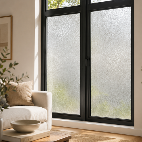 Frosted Window Privacy Film, Static Cling, Crushed Glass, 23.6 x 118 in