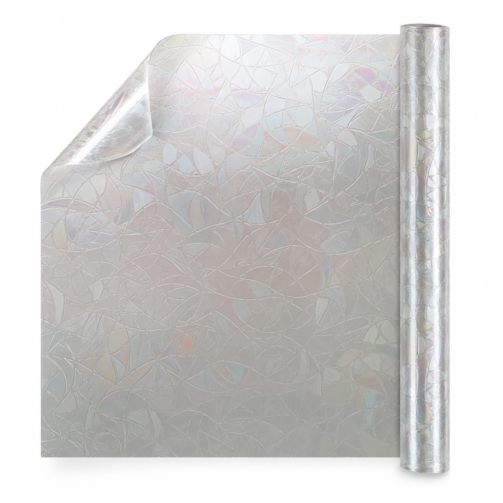 Rainbow Window Privacy Film, Stained Glass Cling,23.6in*118in