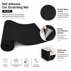 Self-Adhesive Cat Scratching Mat for Furniture, Cuttable Cat Scratch Protector for Sofa Couch Chair Wall, Peel and Stick Cat Scratcher Pad, 11.85 x 39.3 Inch, Black