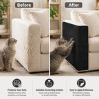Self-Adhesive Cat Scratching Mat for Furniture, Cuttable Cat Scratch Protector for Sofa Couch Chair Wall, Peel and Stick Cat Scratcher Pad, 11.85 x 39.3 Inch, Black