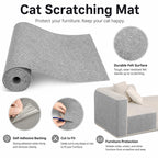 Self-Adhesive Cat Scratching Mat for Furniture, Cuttable Cat Scratch Protector for Sofa Couch Chair Wall, Peel and Stick Cat Scratcher Pad, 11.85 x 39.3 Inch, Light Gray