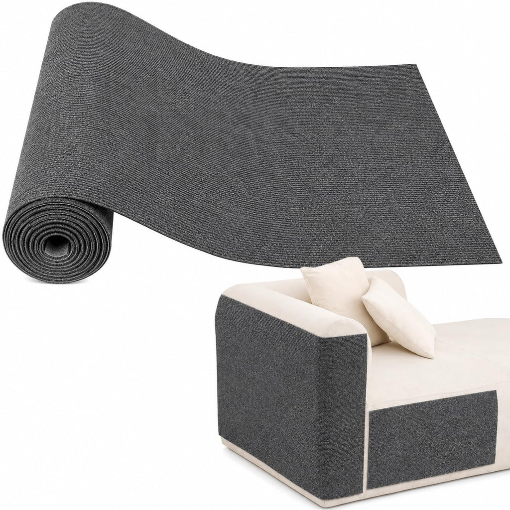 Self-Adhesive Cat Scratching Mat for Furniture, Cuttable Cat Scratch Protector for Sofa Couch Chair Wall, Peel and Stick Cat Scratcher Pad, 11.85 x 39.3 Inch, Dark Gray