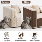 Self-Adhesive Cat Scratching Mat for Furniture, Cuttable Cat Scratch Protector for Sofa Couch Chair Wall, Peel and Stick Cat Scratcher Pad, 11.85 x 39.3 Inch, Brown