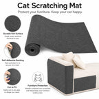 Self-Adhesive Cat Scratching Mat for Furniture, Cuttable Cat Scratch Protector for Sofa Couch Chair Wall, Peel and Stick Cat Scratcher Pad, 11.85 x 39.3 Inch, Dark Gray