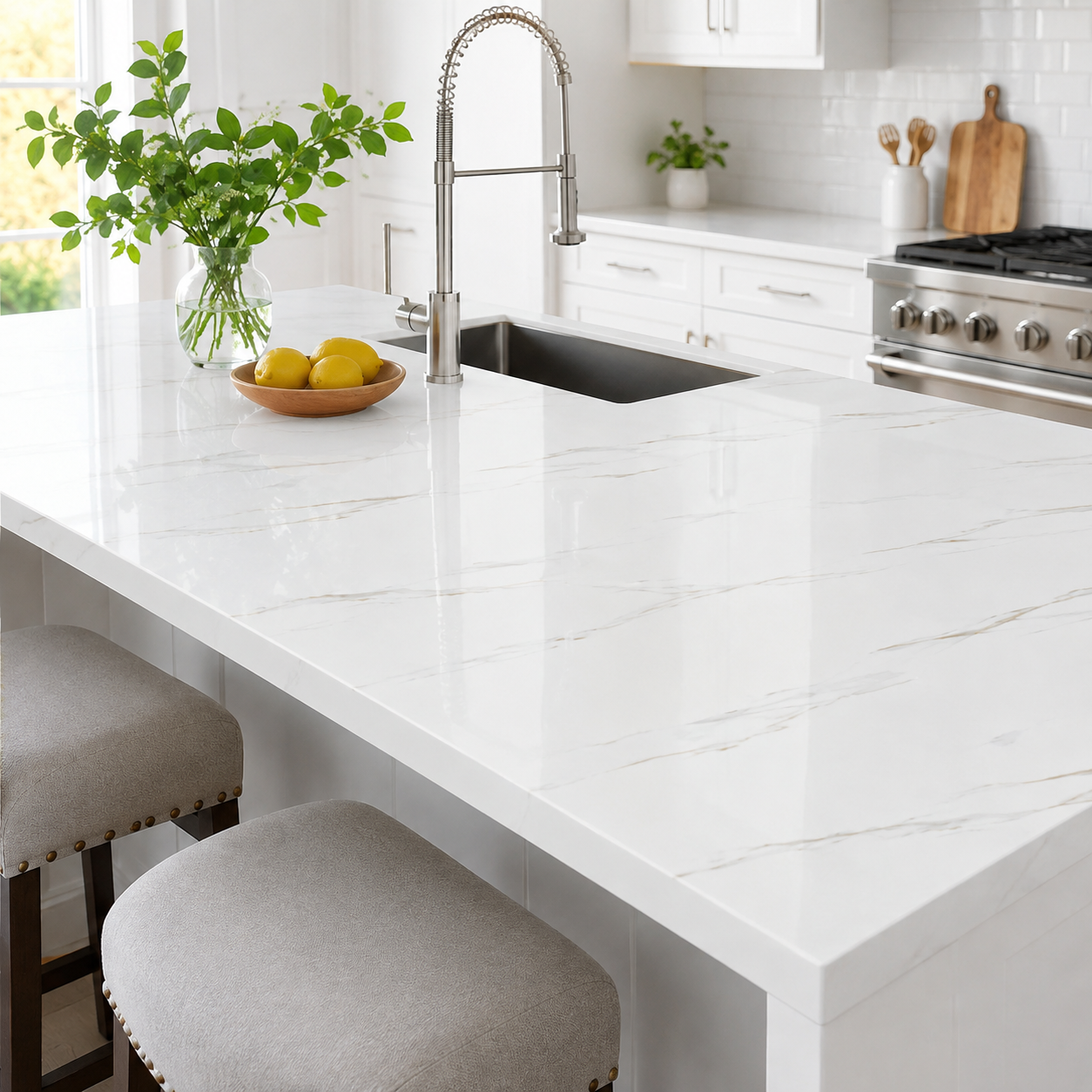 Jazz White Marble Peel and Stick Contact Paper