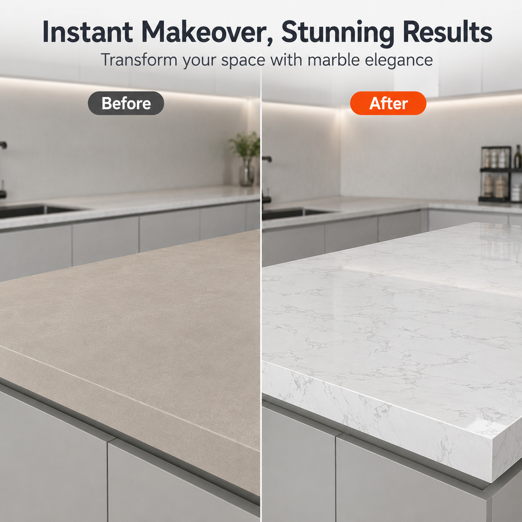 White Marble Peel & Stick Contact Paper