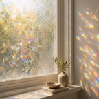 Rainbow Window Privacy Film, Stained Glass Cling,23.6in*118in